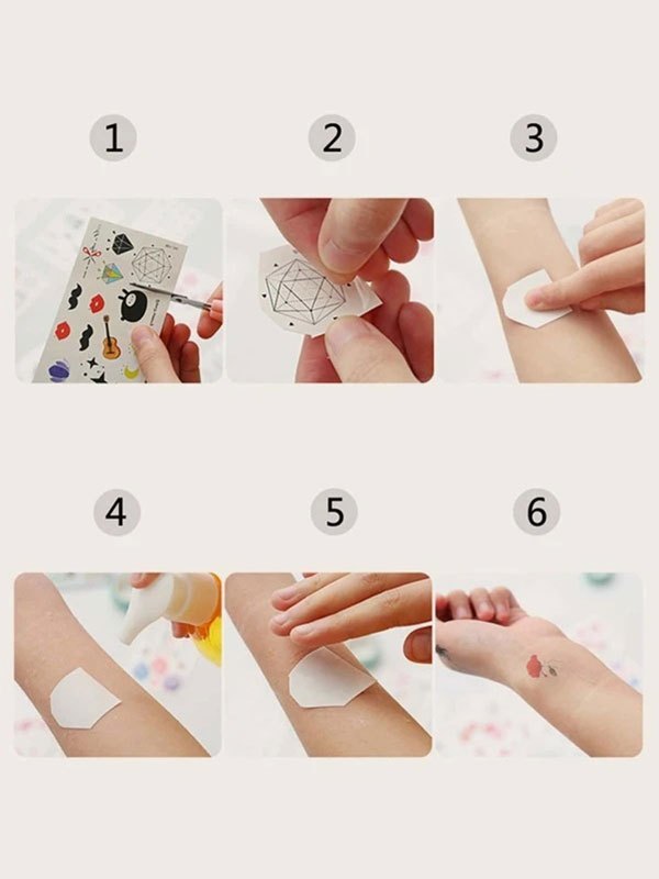 EMMIOL 1 foglio di adesivo per tatuaggi con stelle glitterate
