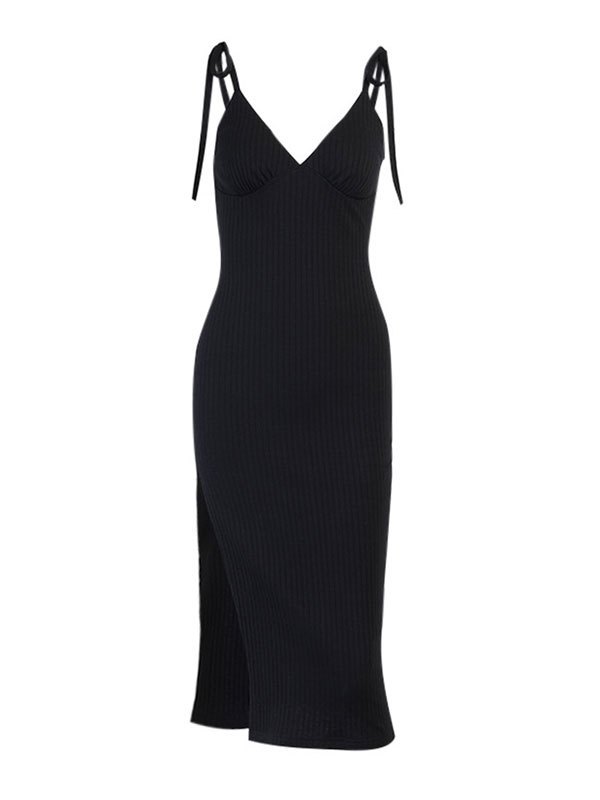 EMMIOL Vestido largo con tirantes divididos