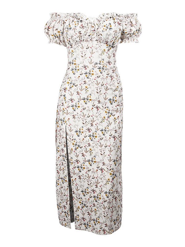 EMMIOL Off Shoulder Floral Split Maxi Dress