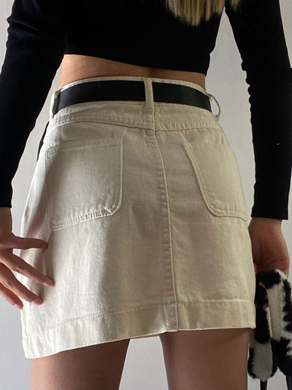 EMMIOL Pocket Denim Mini Skirt