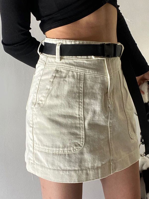 EMMIOL Pocket Denim Mini Skirt