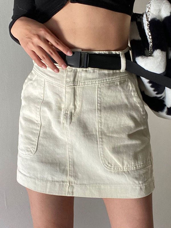 EMMIOL Pocket Denim Mini Skirt