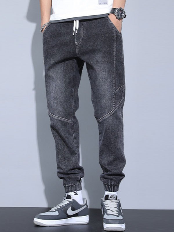 EMMIOL Jeans joggers lavados para hombre