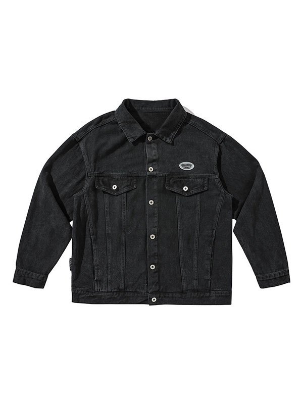 EMMIOL Chaqueta de mezclilla lavada vintage para hombre