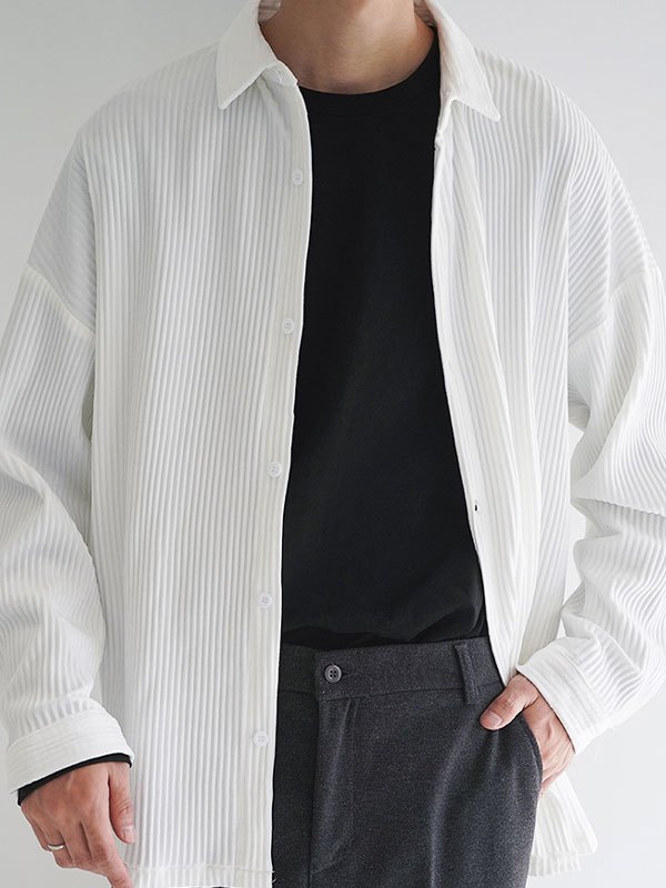 EMMIOL Camicia da uomo in velluto a coste abbottonata