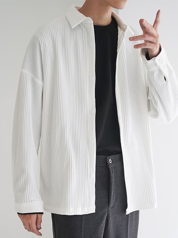 EMMIOL Camicia da uomo in velluto a coste abbottonata