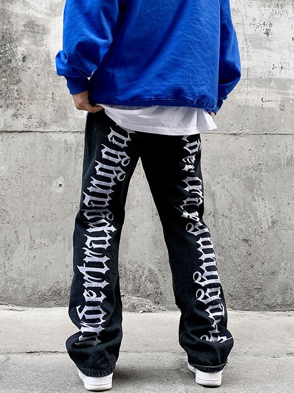 2022 Jeans strappati da uomo con ricamo sul retro Nero XL In Jeans Online  Store. Best For Sale | Emmiol.com