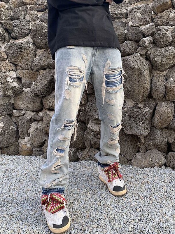EMMIOL Jeans im Used-Look mit ausgestelltem Bein für Herren