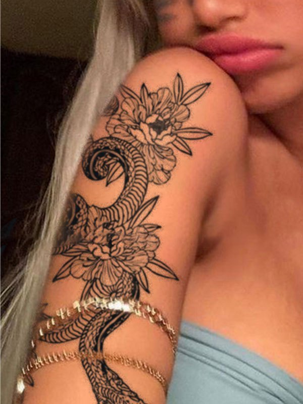 EMMIOL Pegatina Tatuaje de patrón de serpiente