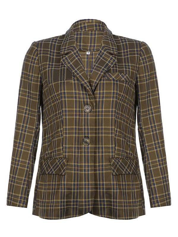 EMMIOL Blazer con bottoni a scacchi vintage