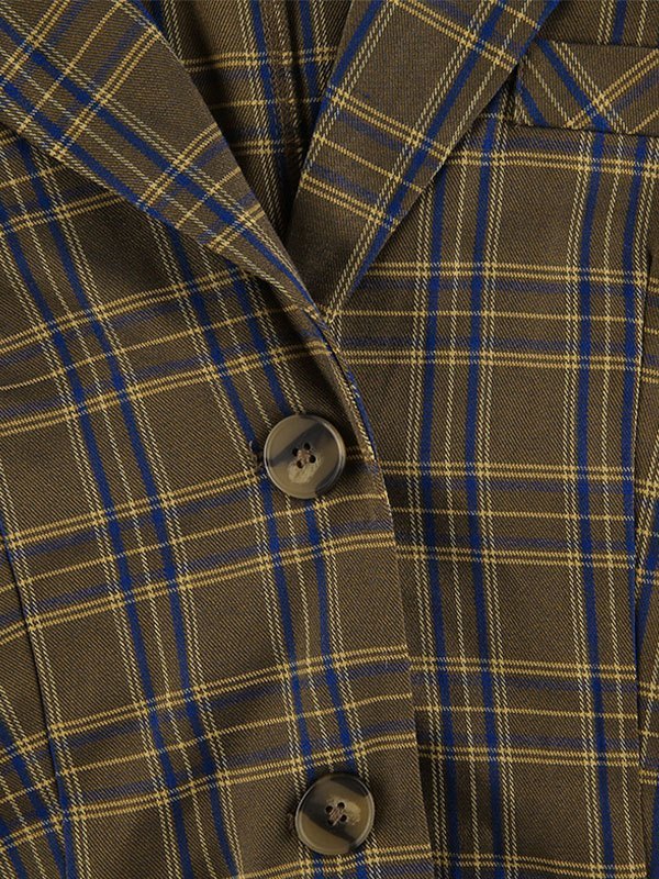 EMMIOL Blazer con bottoni a scacchi vintage