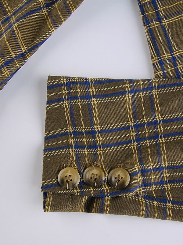 EMMIOL Blazer con bottoni a scacchi vintage