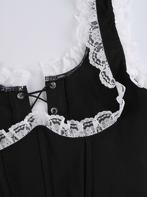 EMMIOL Patchwork Lace Corset Top