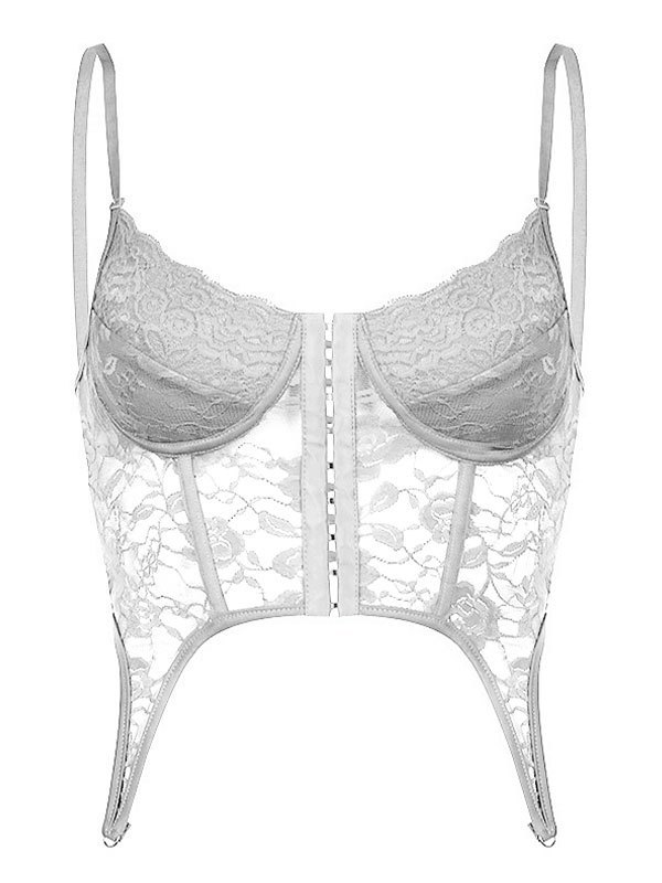 EMMIOL Criss Cross Back Lace Corset Top