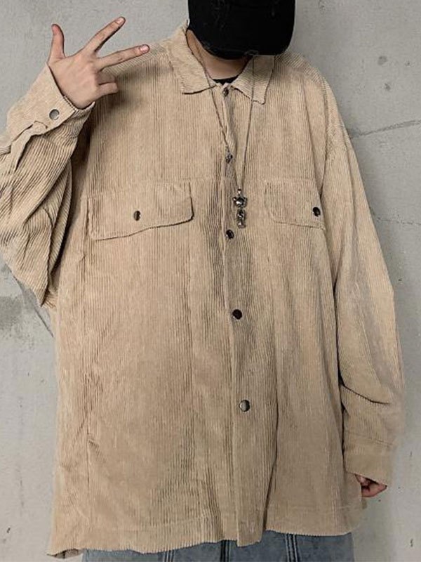 EMMIOL Men's Oversized Corduroy Shirt Jacket