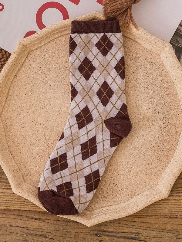 EMMIOL Vintage Rhombus Pattern Socks