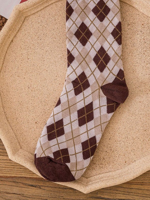 EMMIOL Vintage Rhombus Pattern Socks