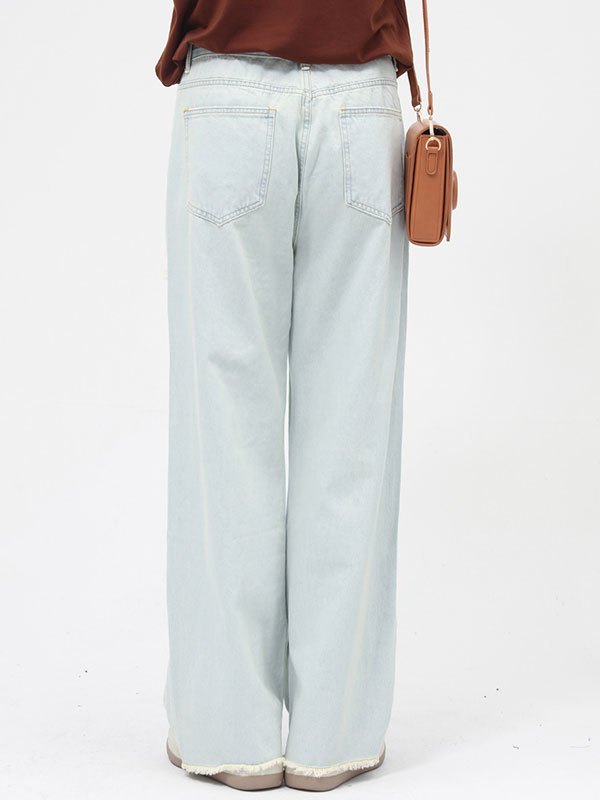 Emmiol Free shipping 2024 Men's Washed Ripped Jeans Sky Blue M in Jeans online store. EMMIOL