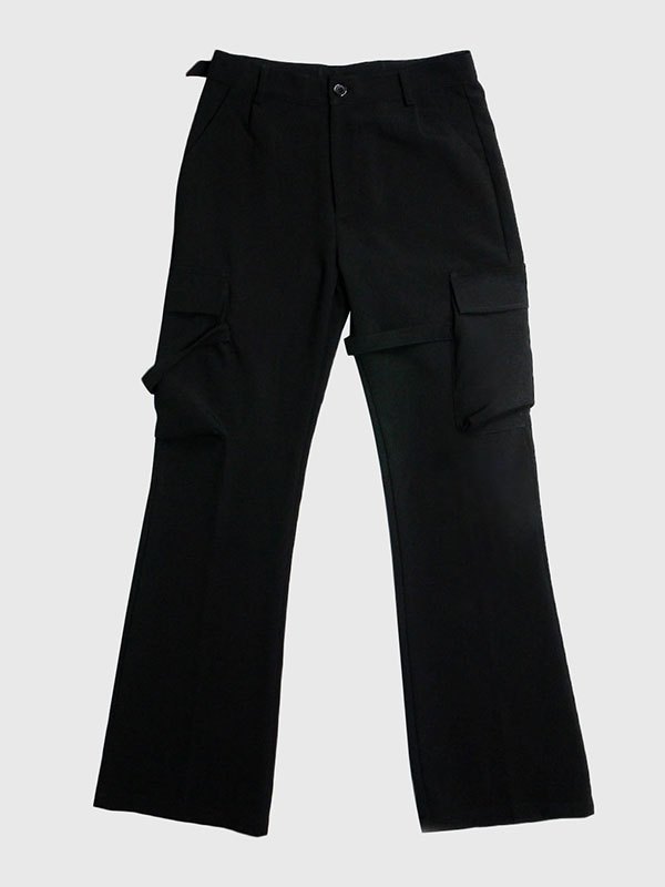 EMMIOL Pantalones cargo de campana con detalle de correa