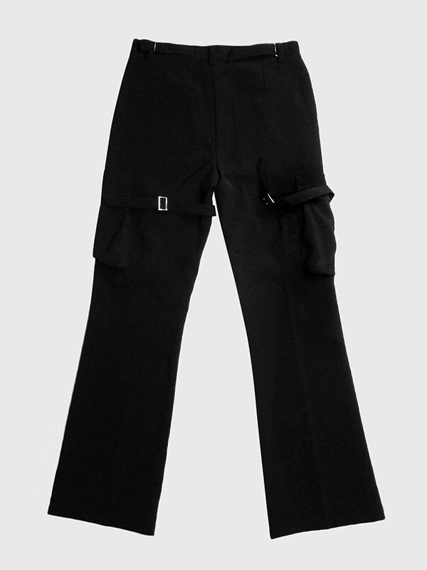 EMMIOL Pantalones cargo de campana con detalle de correa