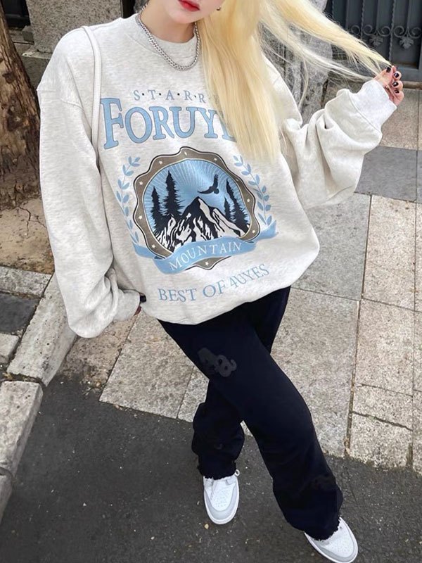 EMMIOL Starry Mountain Oversize-Sweatshirt