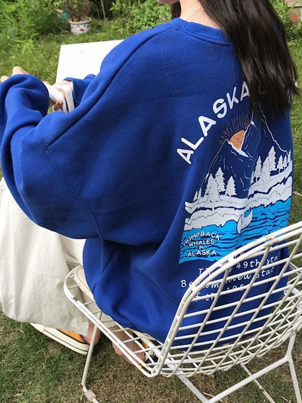 EMMIOL Alaska Cruise Printed Sweatshirt