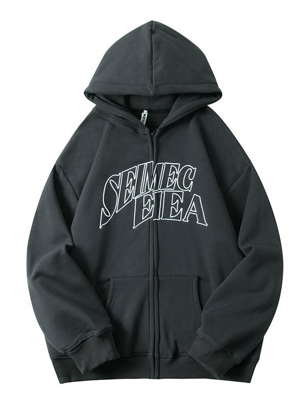 EMMIOL Embroidery Letter Oversize Hoodie