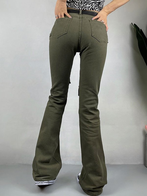 EMMIOL Pantalones cargo casuales de cintura alta con botones