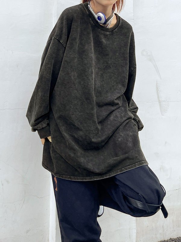 EMMIOL EMMIOL Acid Wash Sweatshirt