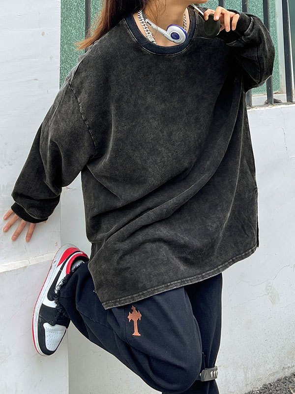 EMMIOL EMMIOL Acid Wash Sweatshirt