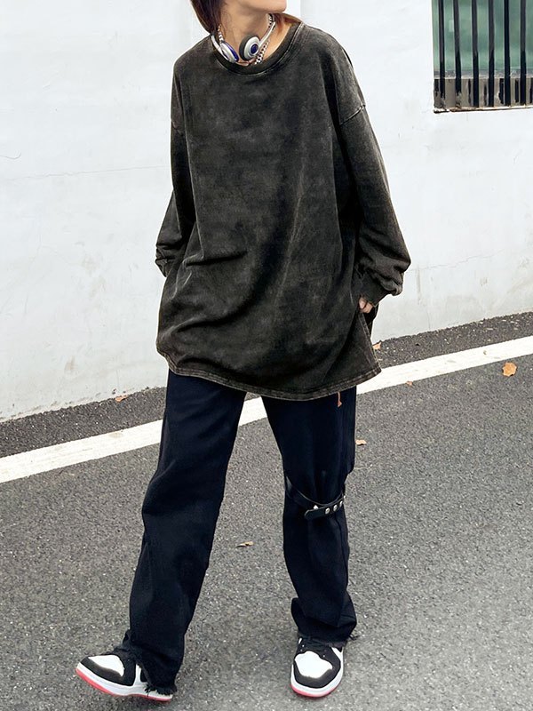 EMMIOL EMMIOL Acid Wash Sweatshirt