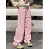 EMMIOL Jeans cargo de cintura alta con patchwork