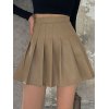 EMMIOL Pleated Pu Leather Mini Skirt