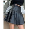 EMMIOL Pleated Pu Leather Mini Skirt