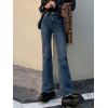EMMIOL Jeans acampanados lavados de cintura alta