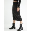 EMMIOL Basic Satin Split Midi Skirt