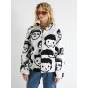 EMMIOL Cartoon Oversize Sherpa-Mantel mit Kapuze