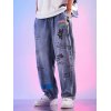 EMMIOL Skate-Jeans mit Graffiti-Print für Herren