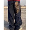 EMMIOL Men's Dragon Embroidery Straight Leg Jeans