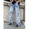 EMMIOL Men's Washed Distressed Flare Jeans