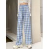 EMMIOL Pantalones rectos con estampado de cuadros