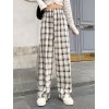 EMMIOL Pantalones rectos con estampado de cuadros