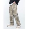 EMMIOL Men's Patchwork Paisley Print Pants