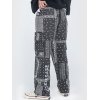EMMIOL Men's Patchwork Paisley Print Pants