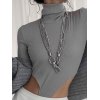 EMMIOL Turtleneck Long Sleeve Knit Bodysuit