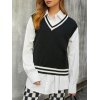 EMMIOL V Neck Contrast Stripe Sweater Vest