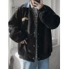 EMMIOL Herren Cordjacke mit Print im College