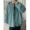 EMMIOL Herren Cordjacke mit Print im College