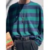 EMMIOL Men's Long Sleeve Striped Tee