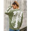 EMMIOL Oversized Skeleton Knit Sweater